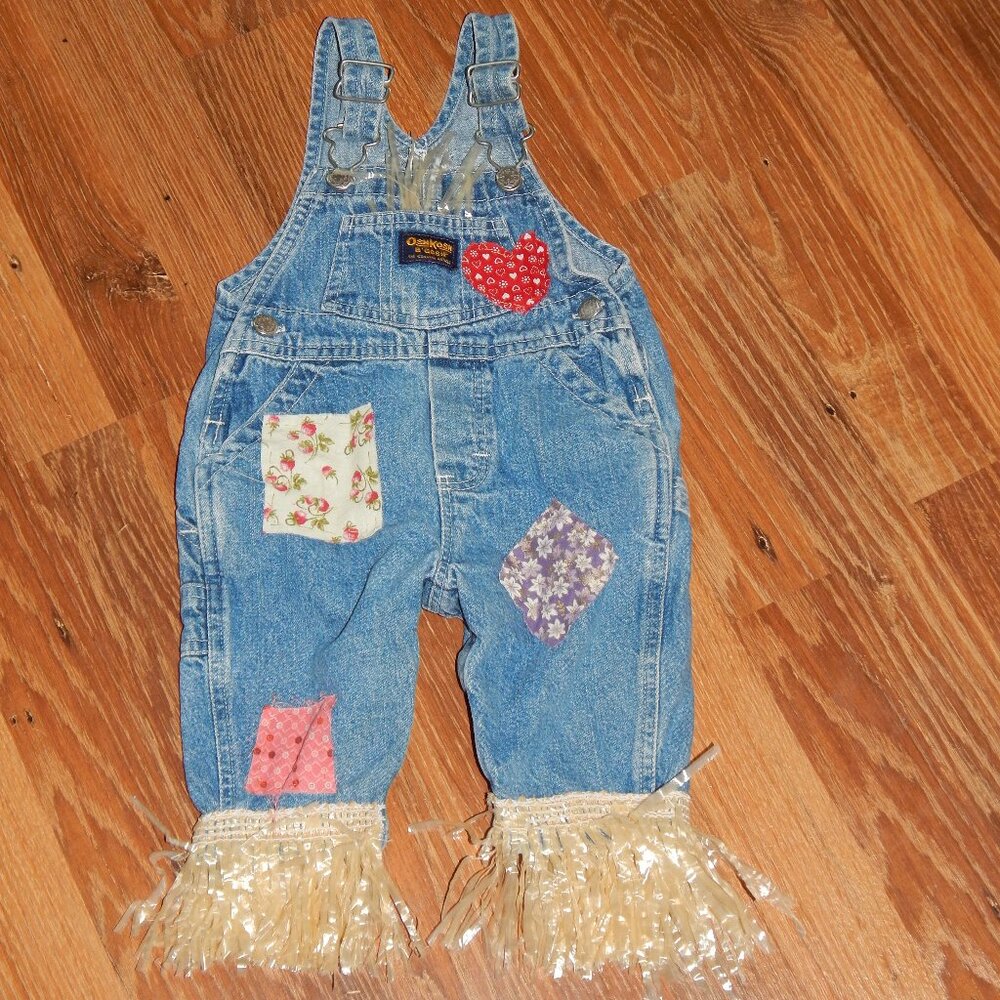 OshKosh B'Gosh Bib Overalls Infant Size 3-6 Month 3-6M Scarecrow Costume